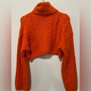 Zara Cropped Cable Knit Sweater